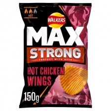 Walkers Max Strong Hot Chicken Wings Crisps 150g