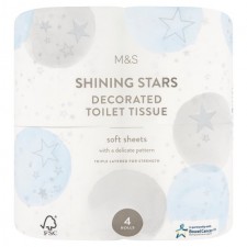 Marks and Spencer Shining Stars Decorated Toilet Tissue 4 per pack