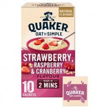 Quaker Oat So Simple Strawberry Raspberry and Cranberry 339g 10 Sachets