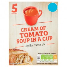 Sainsburys Cream of Tomato Soup in a Cup 5 Sachets
