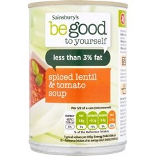Sainsburys Be Good To Yourself Spicy Tomato and Lentil Soup 400g