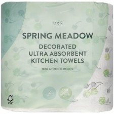 Marks and Spencer Decorated Spring Meadow Ultra Absorbent Kitchen Towels 2 per pack