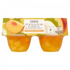 Tesco Tropical Jelly with Peach and Pear 4 x 120g