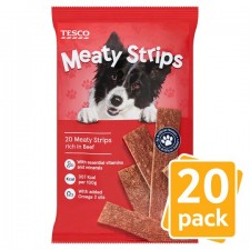 Tesco Meaty Strips with Beef 20 Pack