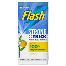 Flash Anti-Bacterial Extra Large Wipes Lemon 48 per pack