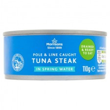Morrisons Drained Tuna Steaks With Spring Water 110g