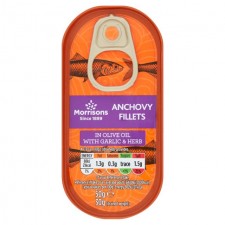 Morrisons Anchovy In Olive Oil Garlic and Herb 50g