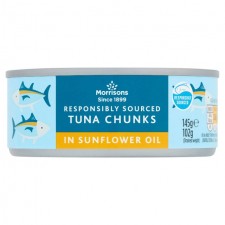 Morrisons Fad Free Tuna Chunks In Sunflower Oil 145g