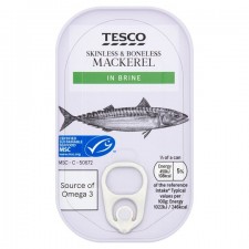 Tesco Mackerel Fillets In Brine 125g