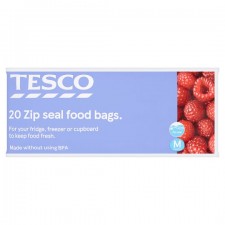 Tesco Zip Seal Food And Freezer Bags Medium 20s