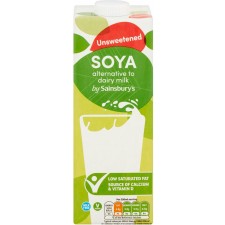 Sainsburys UHT Unsweetened Soya Milk 1 Litre