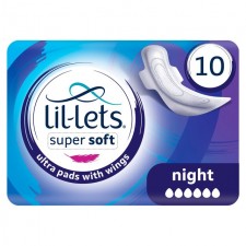 Lillets Ultra Towels with Wings Night 10 per pack