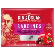 King Oscar Brisling Sardines Mediterranean Style 106g