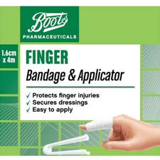 Boots Pharmaceuticals Finger Bandage and Applicator 1.6cm x 4m