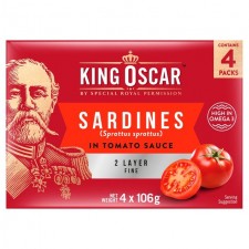 King Oscar Brisling Sardines in Tomato Sauce 4 x 106g