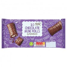 Sainsburys Chocolate Mini Rolls 10 Pack