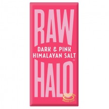 Raw Halo Vegan Dark and Pink Salt Chocolate Bar 70g