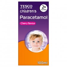 Tesco Childrens Paracetamol Cherry Flavour Liquid 2 Month Plus 100ml