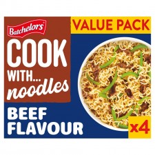 Batchelors Cook With Noodles Beef Flavour 4X60g