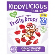 Kiddylicious Fruity Drops Raspberry and Apple 4 x 16g