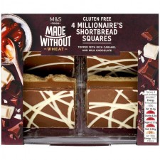 Marks and Spencer Made Without Wheat Millionaires Shortbread 4 Pack 192g