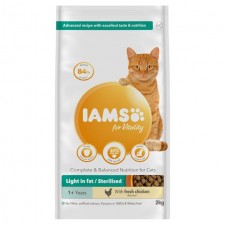 Iams Adult Dry Cat Food Light Chicken 2kg