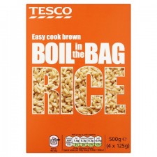 Tesco Easy Cook Boil In Bag Brown Rice 4 X 125G