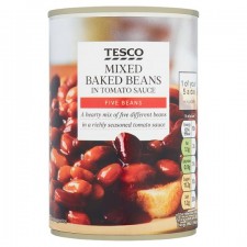 Tesco Mixed Baked Beans In Tomato Sauce 415G