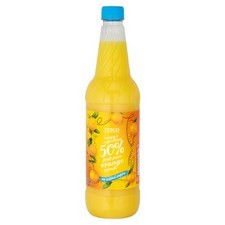 Tesco High Juice Orange Squash No Added Sugar 1L