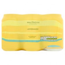 Waitrose Lemonade with Lemon Juice No Added Sugar 6 x 330ml Cans