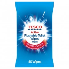 Tesco Toilet Wipes 40 Pack Blue Fresh