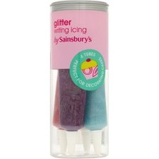 Sainsburys Glitter Writing Icing 4 Pack 76g