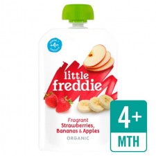 Little Freddie Organic Fragrant Strawberries Bananas and Apples 100g Pouch