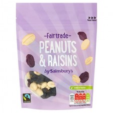 Sainsburys Fairtrade Peanuts and Raisins 100g