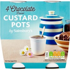 Sainsburys Chocolate Flavour Custard Pots 4 x 150g