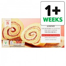 Tesco Strawberry and Clotted Cream Swiss Roll 8 Servings