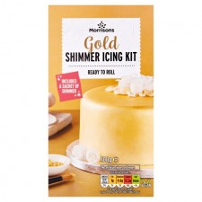 Morrisons Ready To Roll White Icing and Gold Shimmer 500g