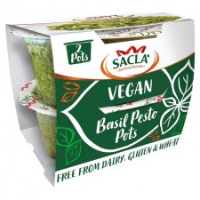 Sacla Vegan Basil Pesto Pots 2 x 45g