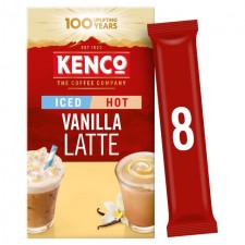 Kenco Vanilla Iced Hot Latte Instant Coffee 8 Sachets