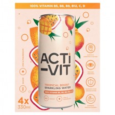 ACTI-VIT Tropical Boost Sparkling Water 4 x 330ml