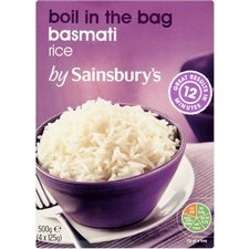 Sainsburys Boil In The Bag Basmati Rice 4X125G