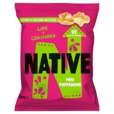 Native Snacks Mini Poppadoms Lime and Coriander Flavour 60g