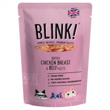 Blink Chicken Breast and Beef Fillets Wet Cat Food Pouch 85g