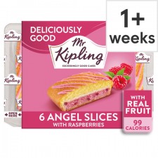 Mr Kipling Angel Cake Slices with Raspberries 6 Pack