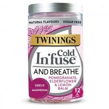 Twinings Cold Infuse and Breathe Pomegranate Elderflower and Lemon 12 Infusers