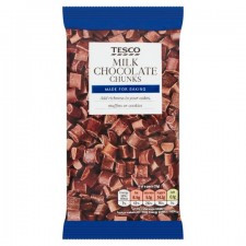 Tesco Baking Milk Chocolate Chunks 100g