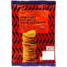 Marks and Spencer Habanero Hot Wings Ridge Cut Crisps 135g