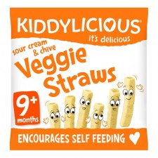 Kiddylicious Sour Cream and Chive Veggie Straws 12g