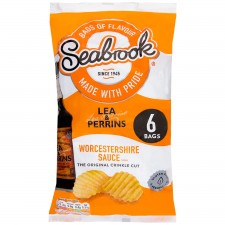 Seabrook Crisps Crinkle Cut Lea and Perrins Worcestershire Sauce 6 Pack