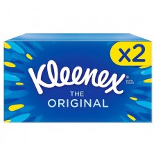 Kleenex Original Regular White Tissues Twin Pack 2 x 64 per pack